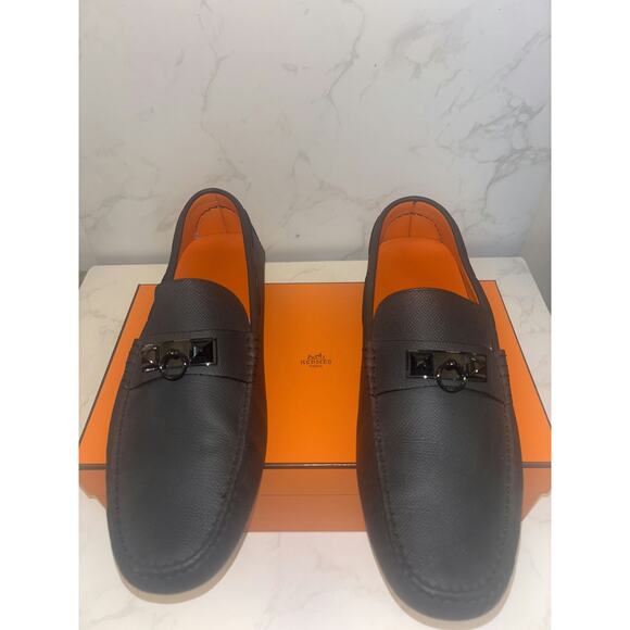 Hermes Men's Loafers in Black - Like New, Size 45 - Picture 1 of 5